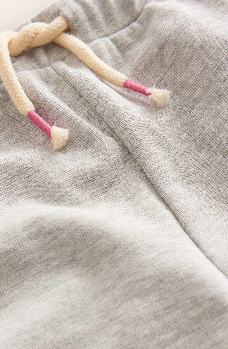 Mini Boden Kids' Embroidered Cotton Jersey Shorts, Alternate, color, Grey Marl