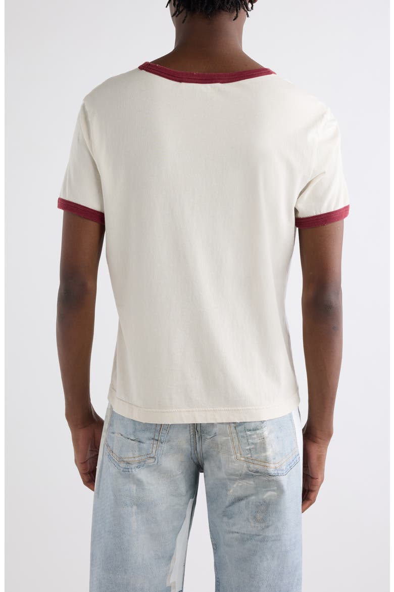 Eram College Logo Ringer Graphic T-Shirt, Alternate, color, OFF WHITE/ BURGUNDY