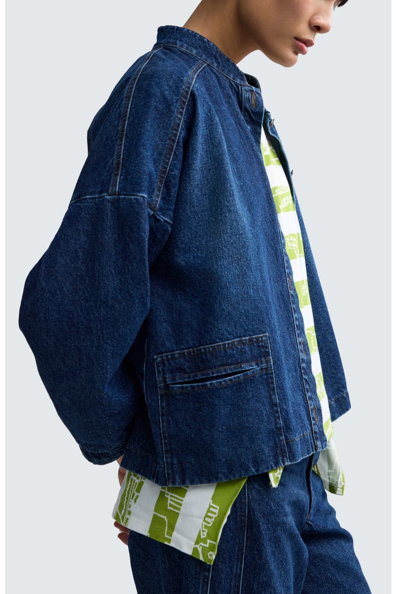 Jada Structured Denim Jacket, Alternate, color, Indigo Denim