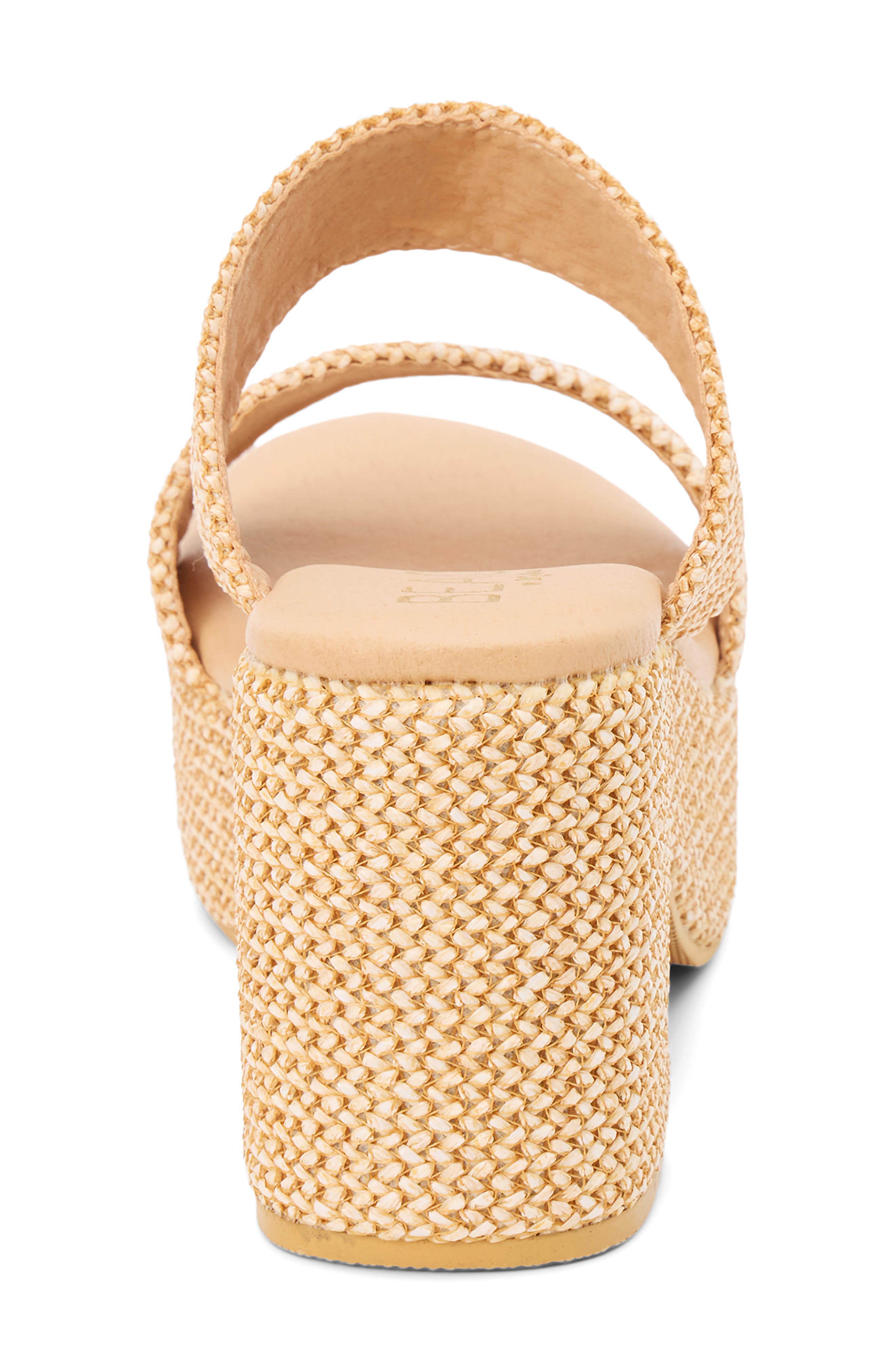 Ocean Ave Espadrille Platform Slide Sandal, Alternate, color, CHESTNUT RAFFIA