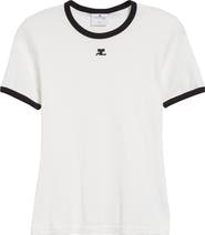 Courrèges Contrast Trim Logo T-Shirt