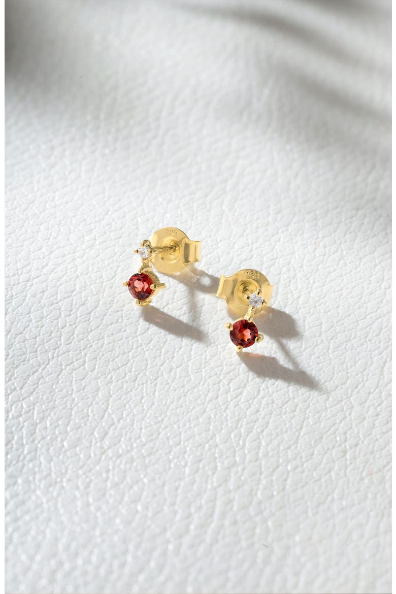 Emerald & White Topaz Double Drop Earrings, Alternate, color, RED