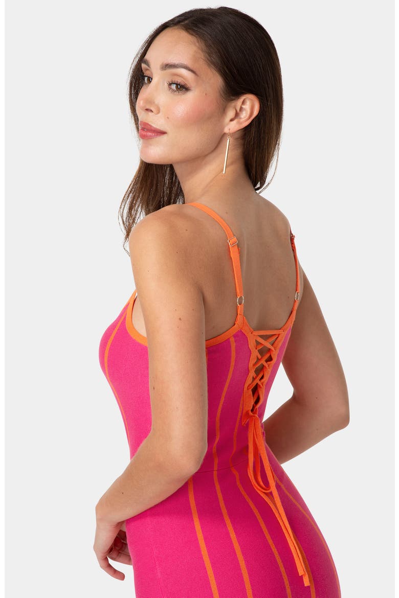 Stripe Sleeveless Body-Con Dress, Alternate, color, PINK/ORANGE