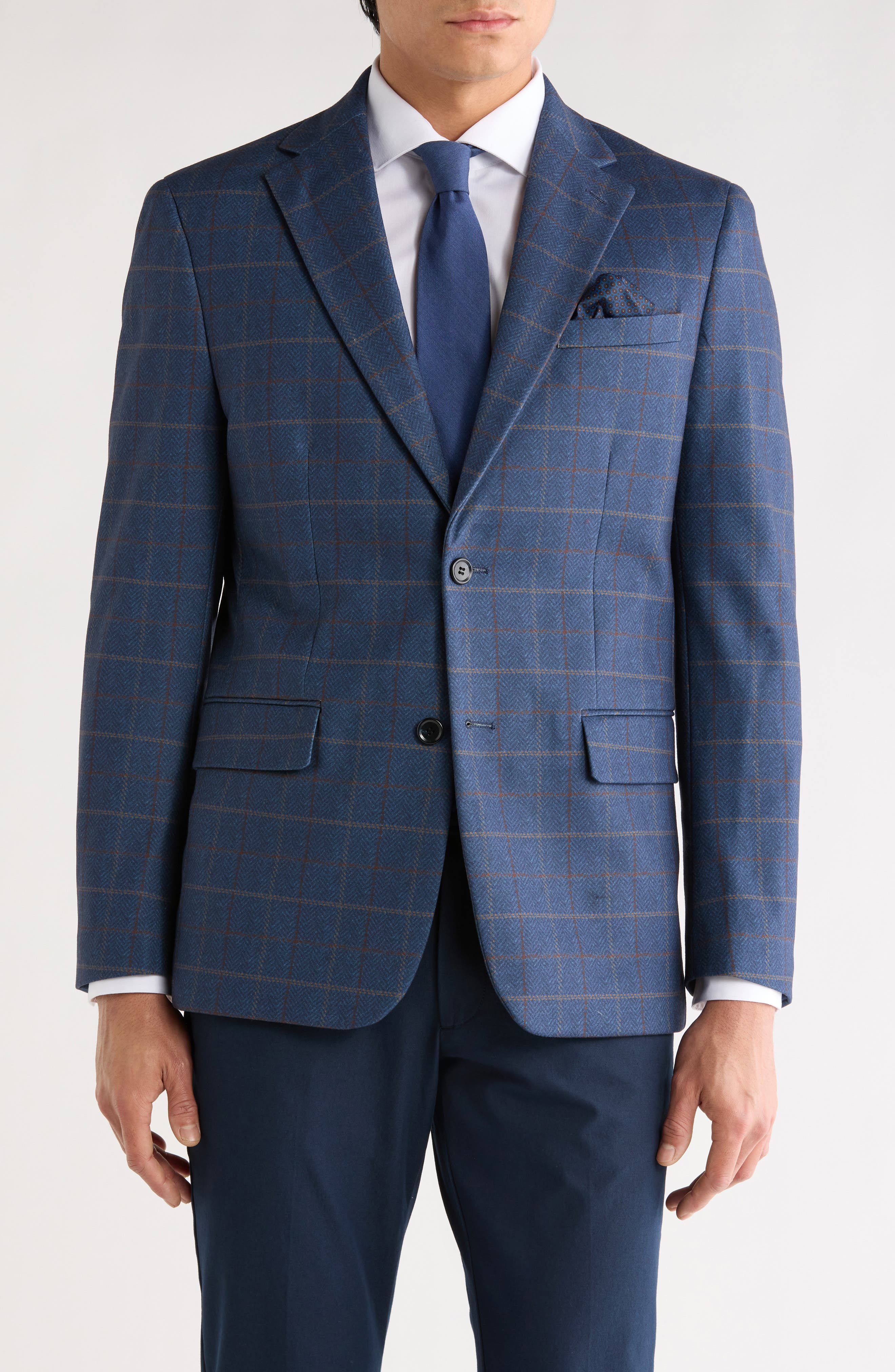 Duchamp Slim Fit Plaid Sport Coat
