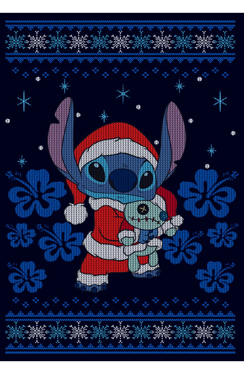 Lilo & Stitch Men's Lilo & Stitch Christmas with Scrump  Graphic T-Shirt, Alternate, color, Navy Blue