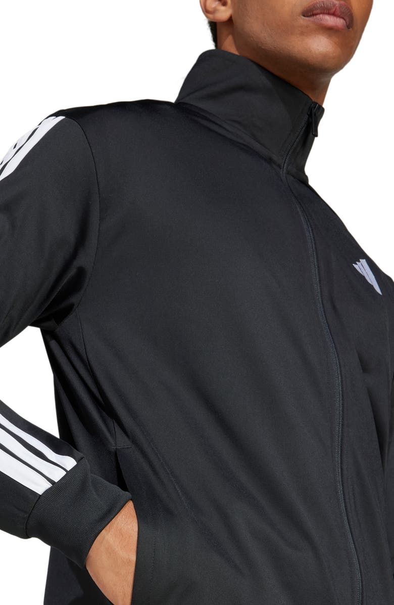 adidas Essentials Warm-Up 3-Stripes Track Jacket, Alternate, color, Black/ White