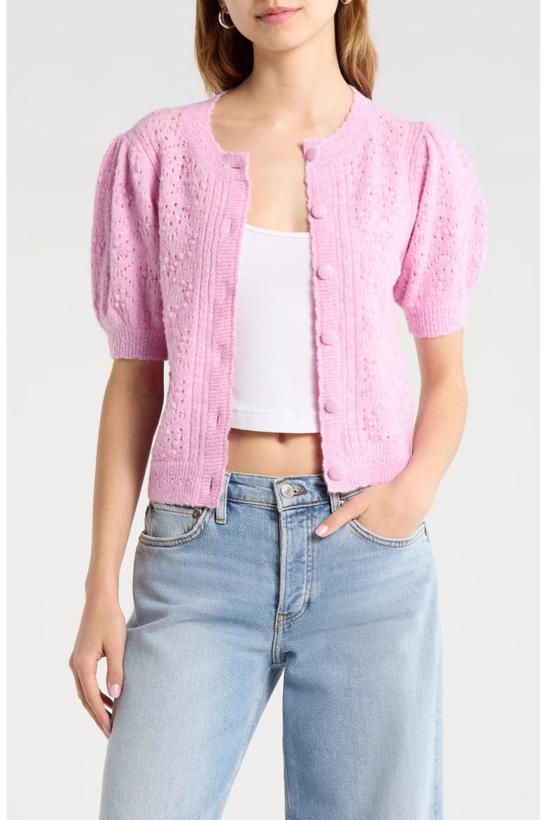 Kaydence Bobble Stitch Cardigan, Main, color, PINK