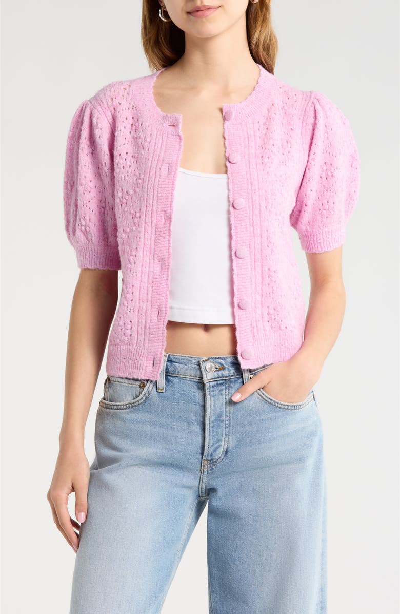 ASTR the Label Kaydence Bobble Stitch Cardigan, Main, color, Pink