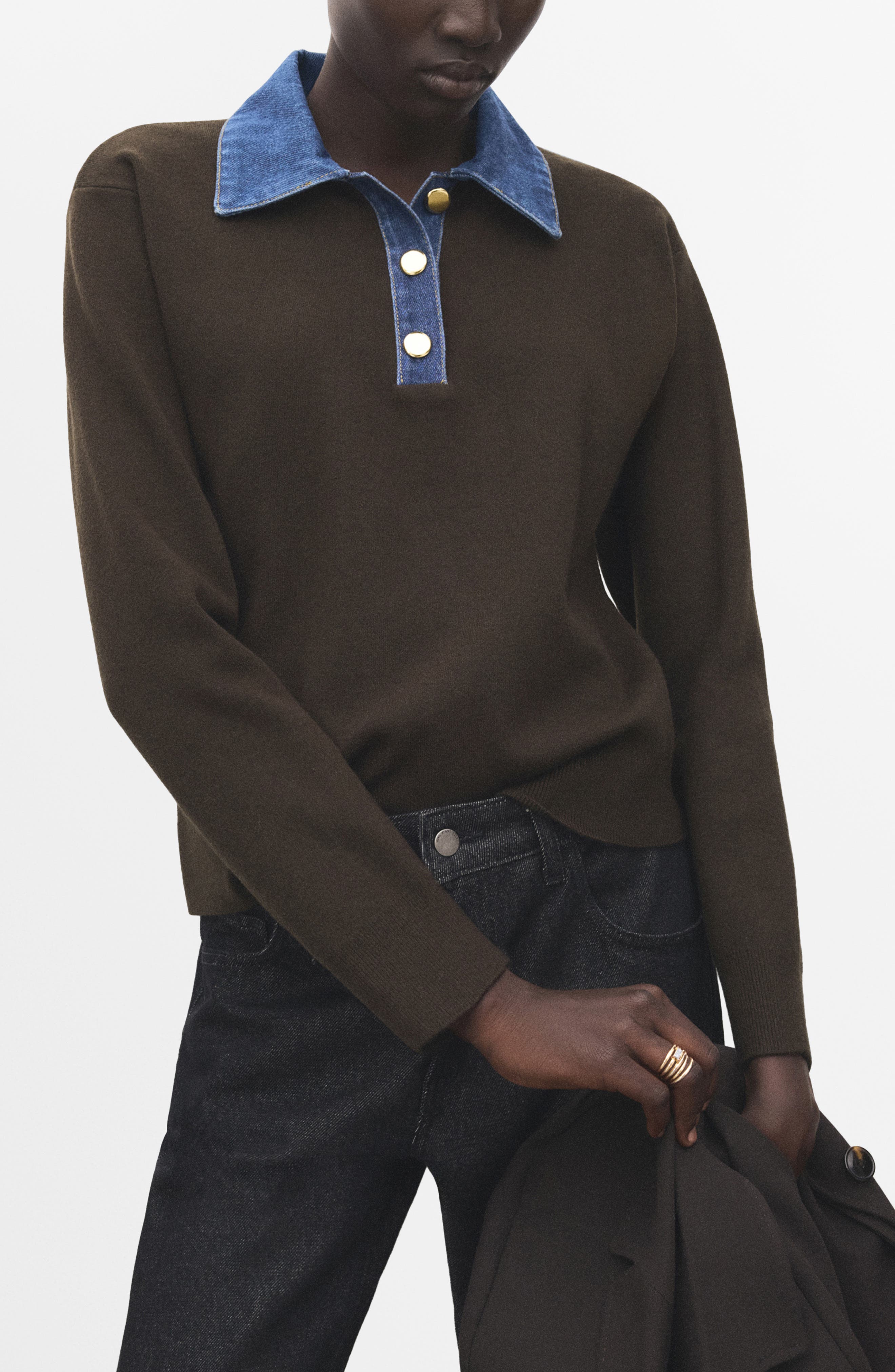 Abril Denim Collar Sweater