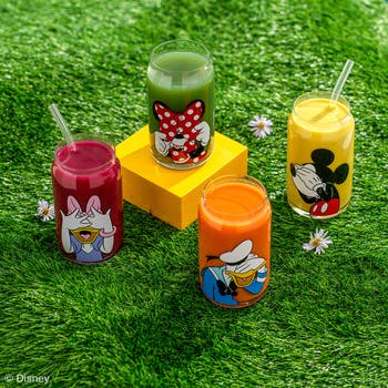x Disney Mickey & Friends Set of 4 Can Glasses