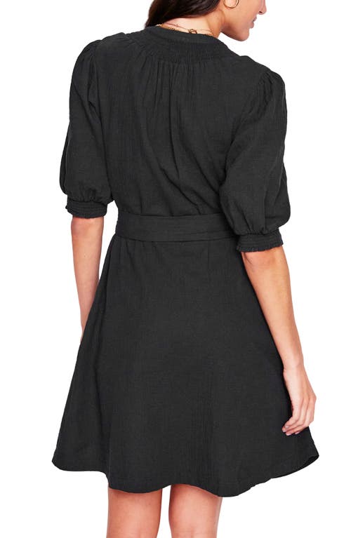 Shop Boden Ada Double Cloth Cotton Shirtdress In Black
