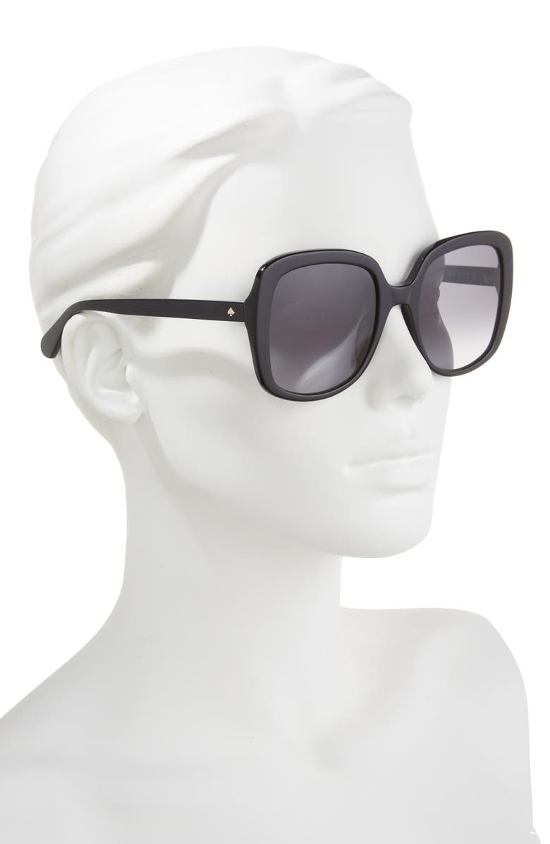 Kate Spade New York wenona 56mm square sunglasses, Alternate, color, Black