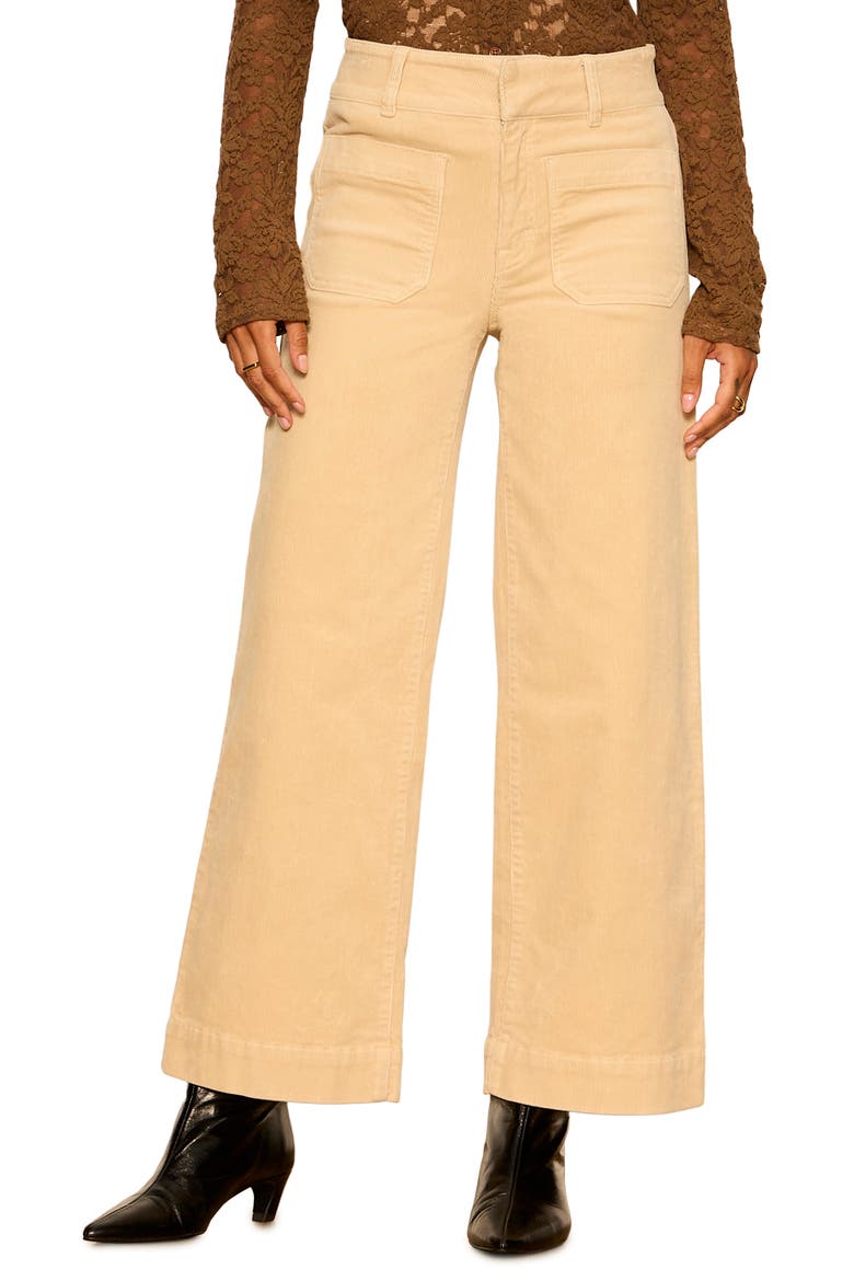 Chelsea Pocket Wide Leg Corduroy Jeans, Main, color, LIGHT GOLDIE YELLOW