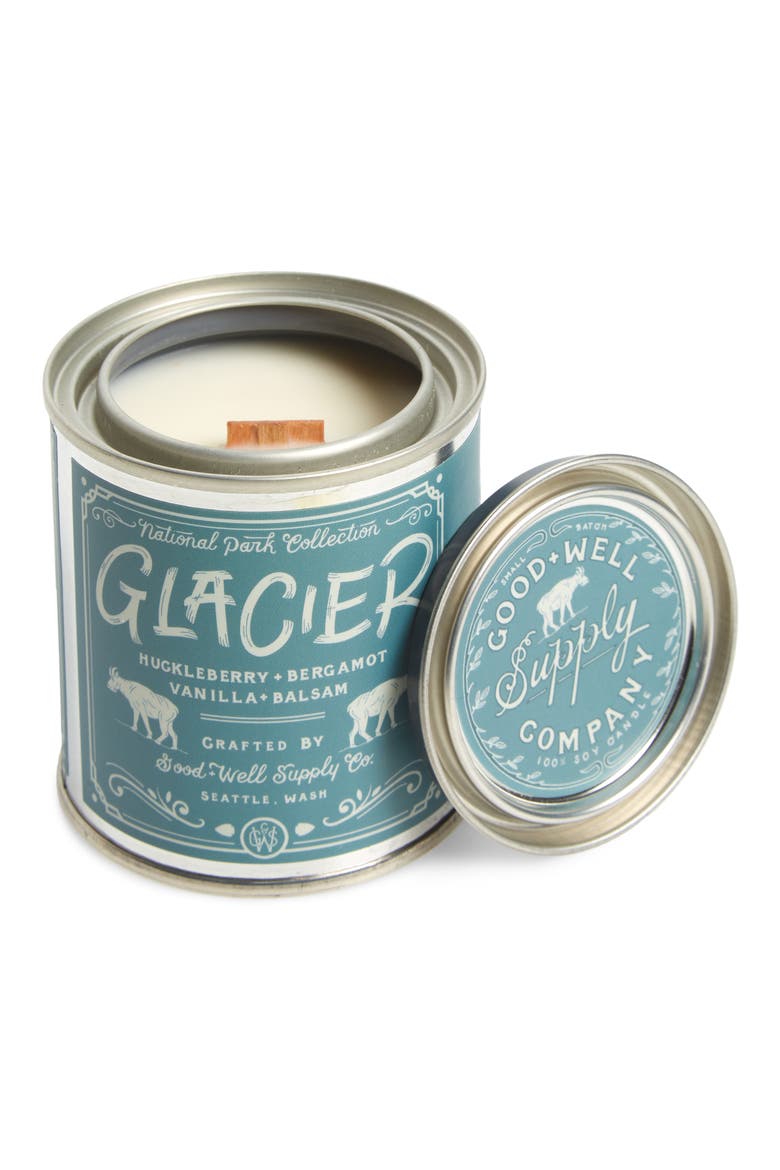National Parks Glacier Half Pint Candle, Main, color, BLUE