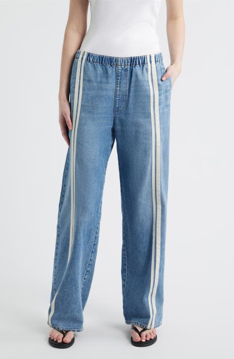 Featherweight Logan Pull-On Wide Leg Track Jeans (Ever Sport)