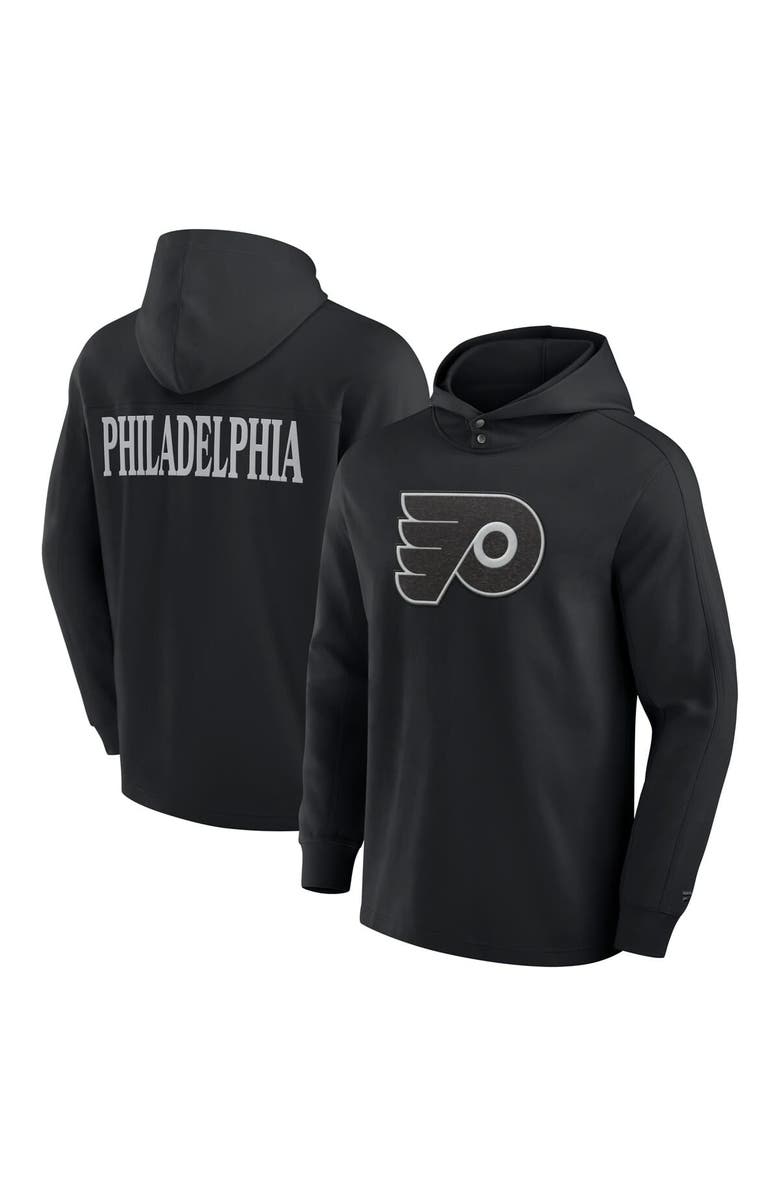 FANATICS Men's Fanatics Black Philadelphia Flyers Elements Blaze Tri-Blend Long Sleeve Hoodie T-Shirt, Main, color, Black