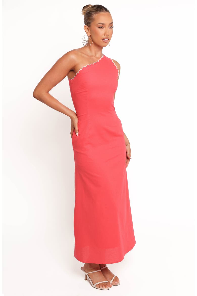 Amani One-Shoulder Cotton & Ramie Maxi Dress, Alternate, color, CORAL