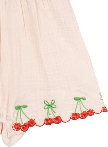 Cherry Embroidered Romper