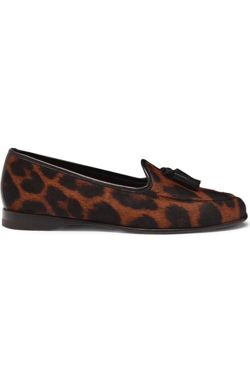 Santoni Women's Andrea Leopard Tassel Loafer 