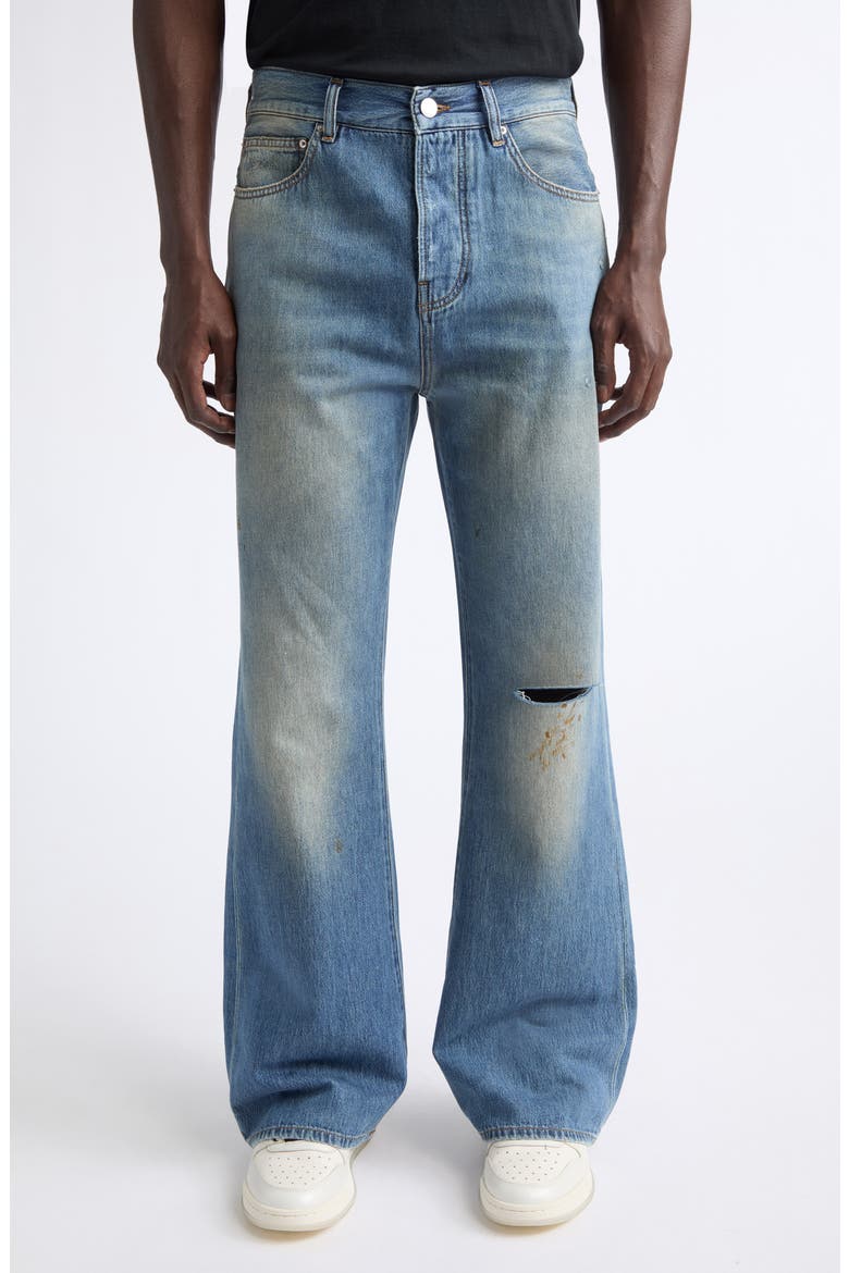 Slash Ripped Knee Bootcut Jeans, Main, color, DESERT SKY