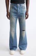 AMIRI Slash Ripped Knee Bootcut Jeans