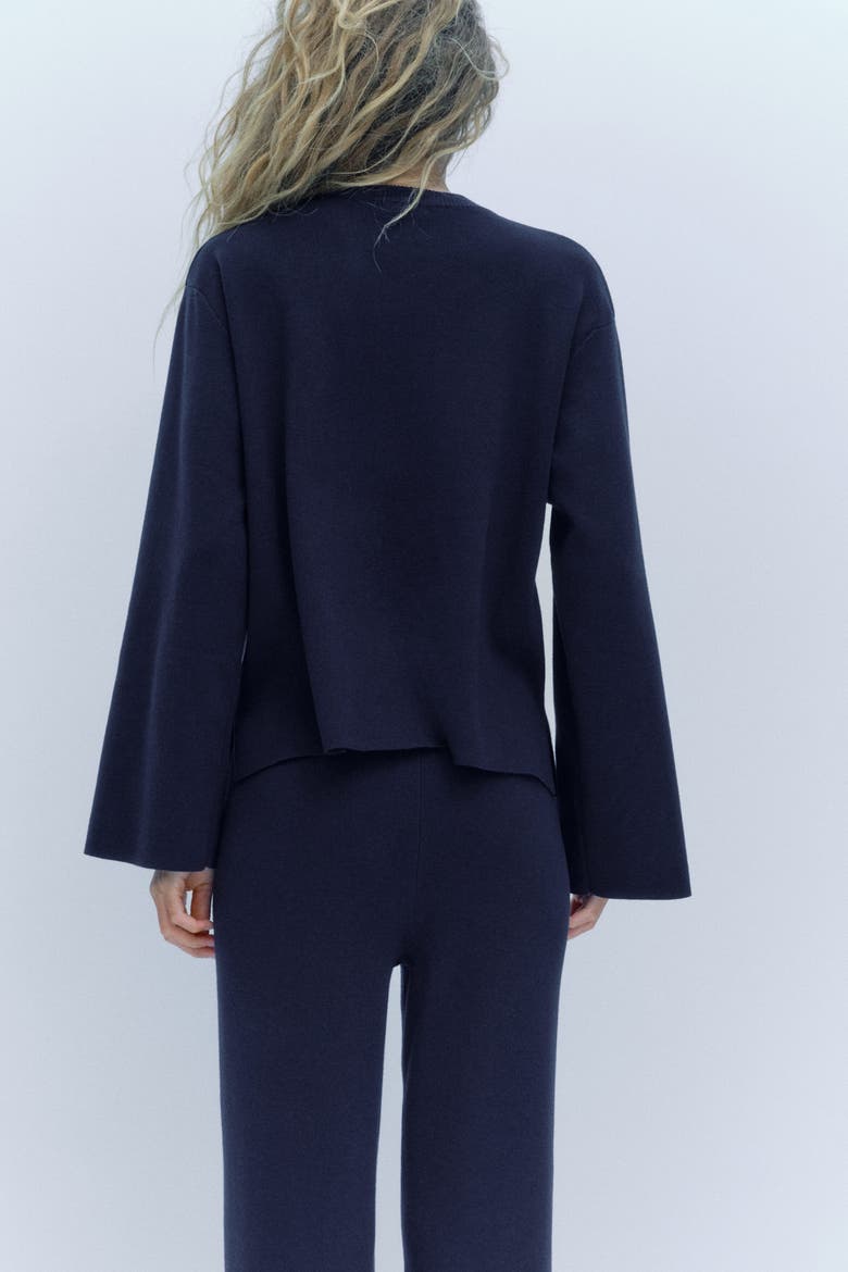 Oversized Fine-knit Sweater, Alternate, color, Navy blue