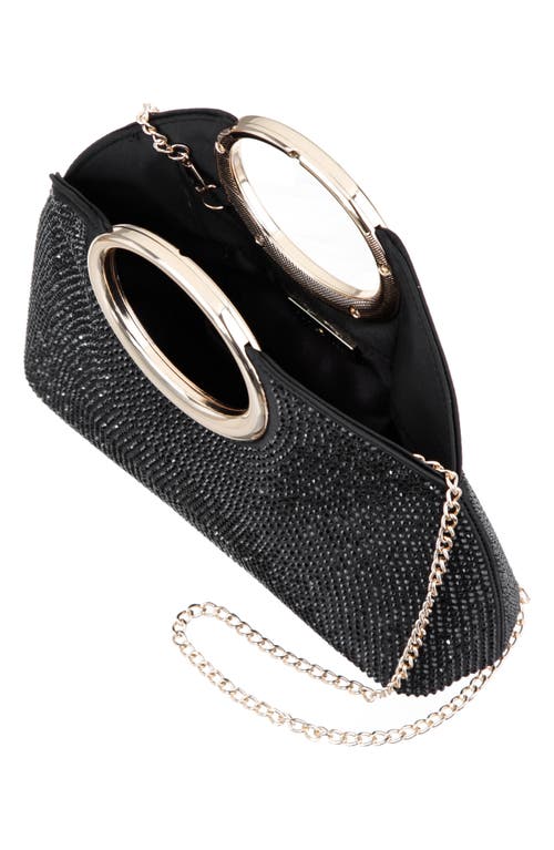 Nina Hannah Crystal Embellished Top Handle Bag In Black