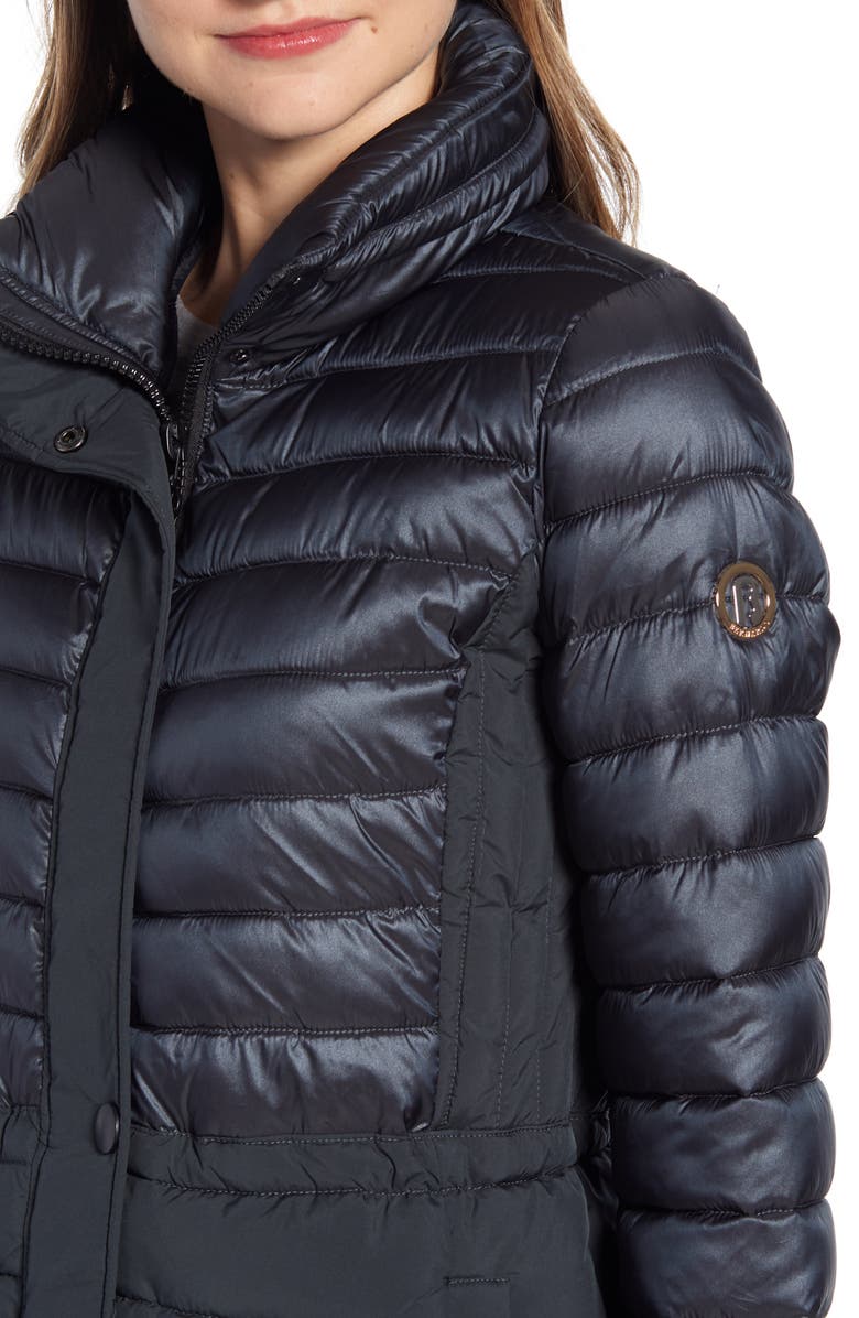 Bernardo Mixed Media Packable Puffer Jacket, Alternate, color,