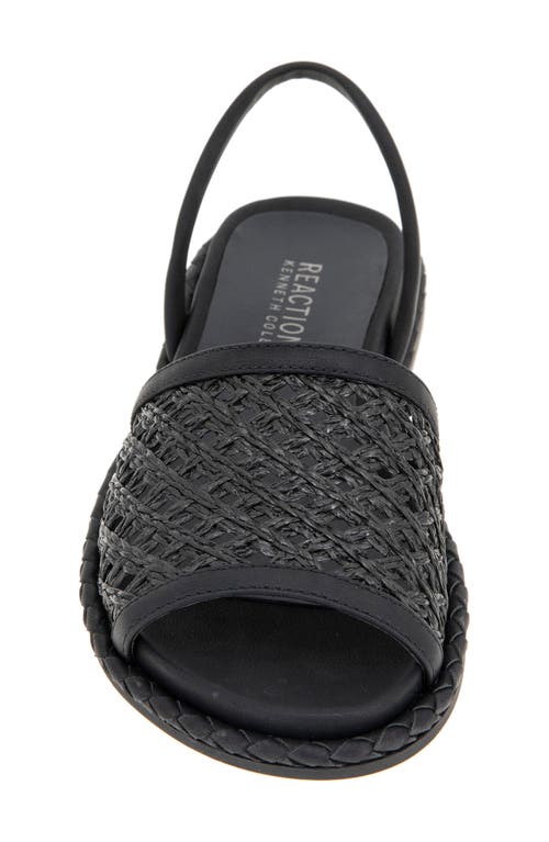 Reaction Kenneth Cole Savvi Slingback Sandal In Black Raffia
