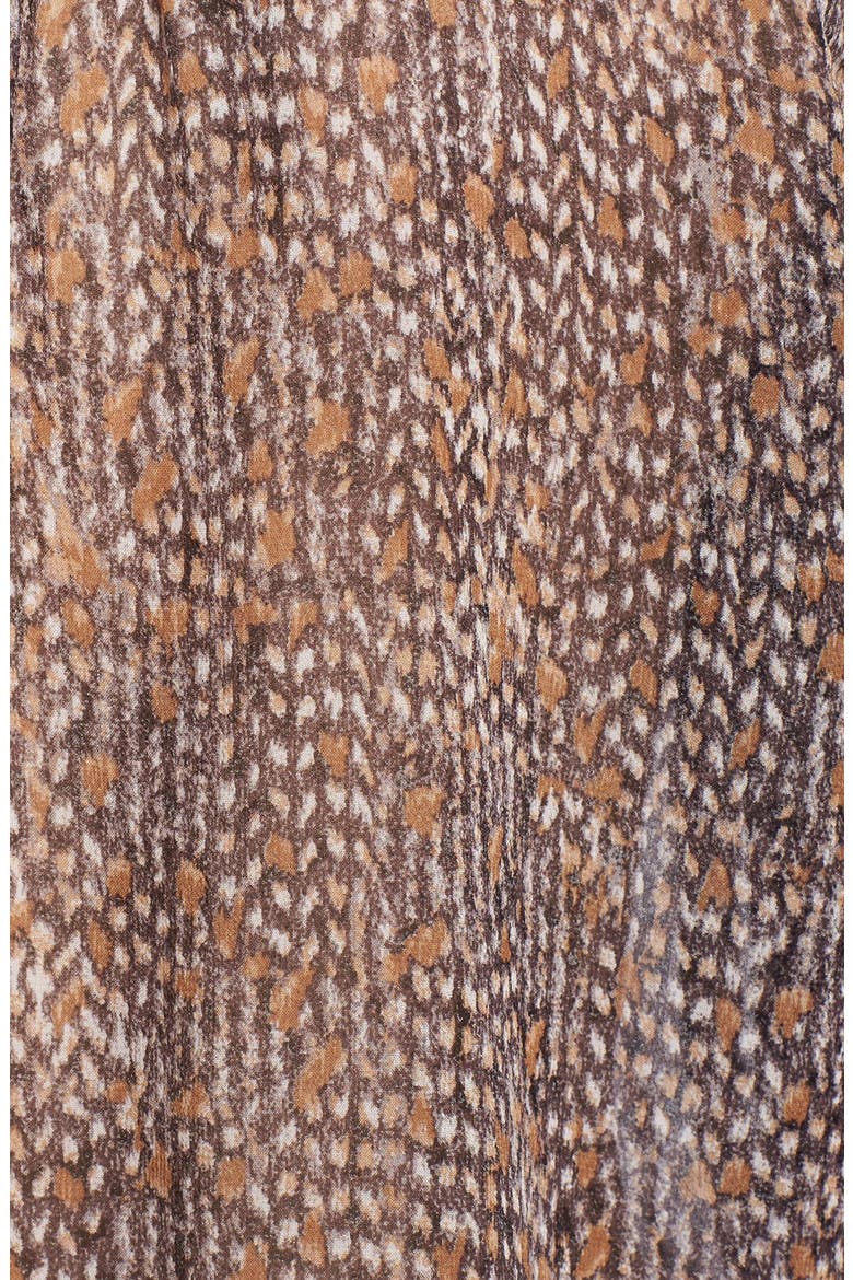 'Suzetta' Split Neck Print Silk Blouse, Alternate, color, CAVIAR