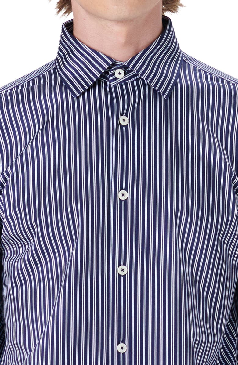 Bugatchi OoohCotton<sup>®</sup> Stripe Button-Up Shirt, Alternate, color, 