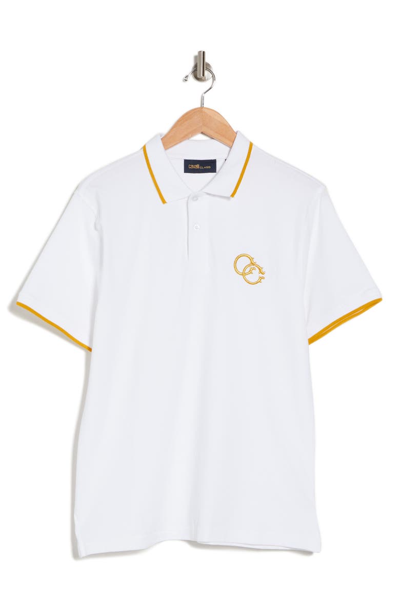 Roberto Cavalli Tipped Polo, Alternate, color, White