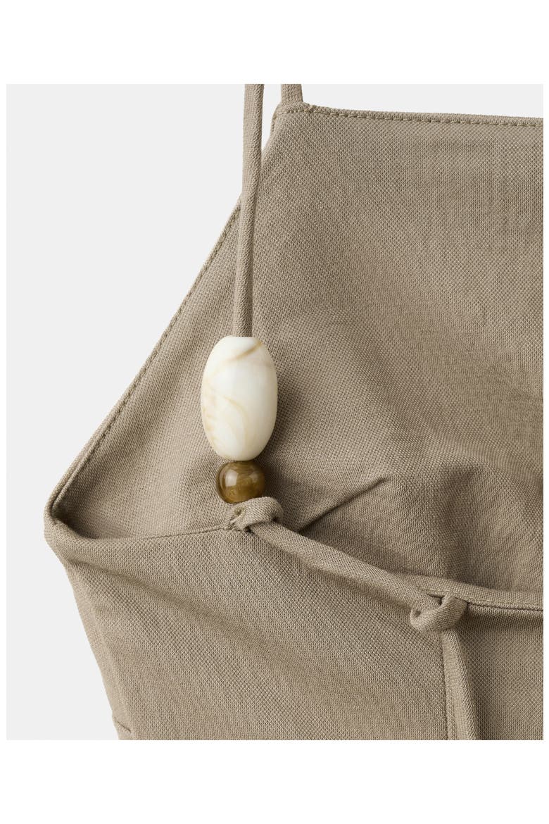Spaghetti Strap Draped Midi Dress, Alternate, color, LIGHT/ PASTEL BROWN