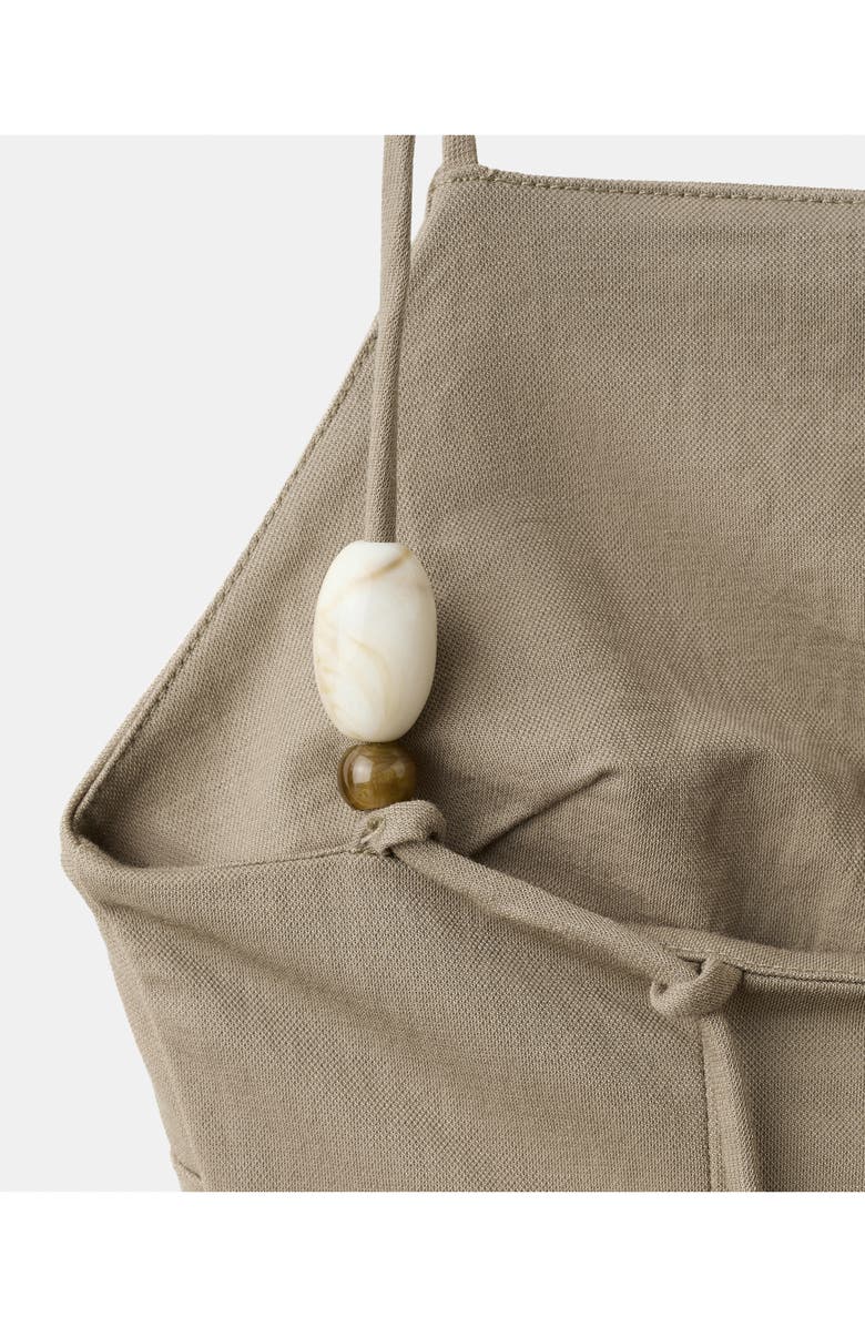 MANGO Spaghetti Strap Draped Midi Dress, Alternate, color, Light/ Pastel Brown