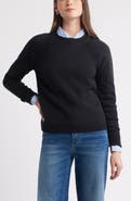 Caslon® Raglan Sleeve Roll Neck Wool & Cotton Sweater
