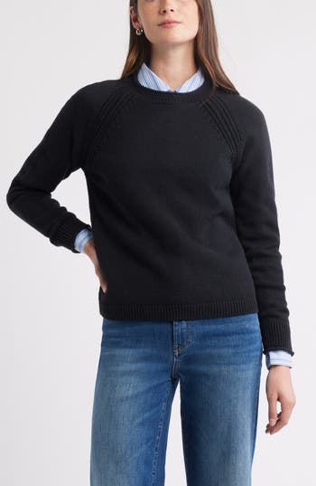 Caslon ® Raglan Sleeve Roll Neck Wool & Cotton Sweater In Multi