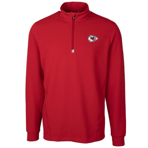 Men's Cutter & Buck Red Kansas City Chiefs Traverse Quarter-Zip Pullover Jacket