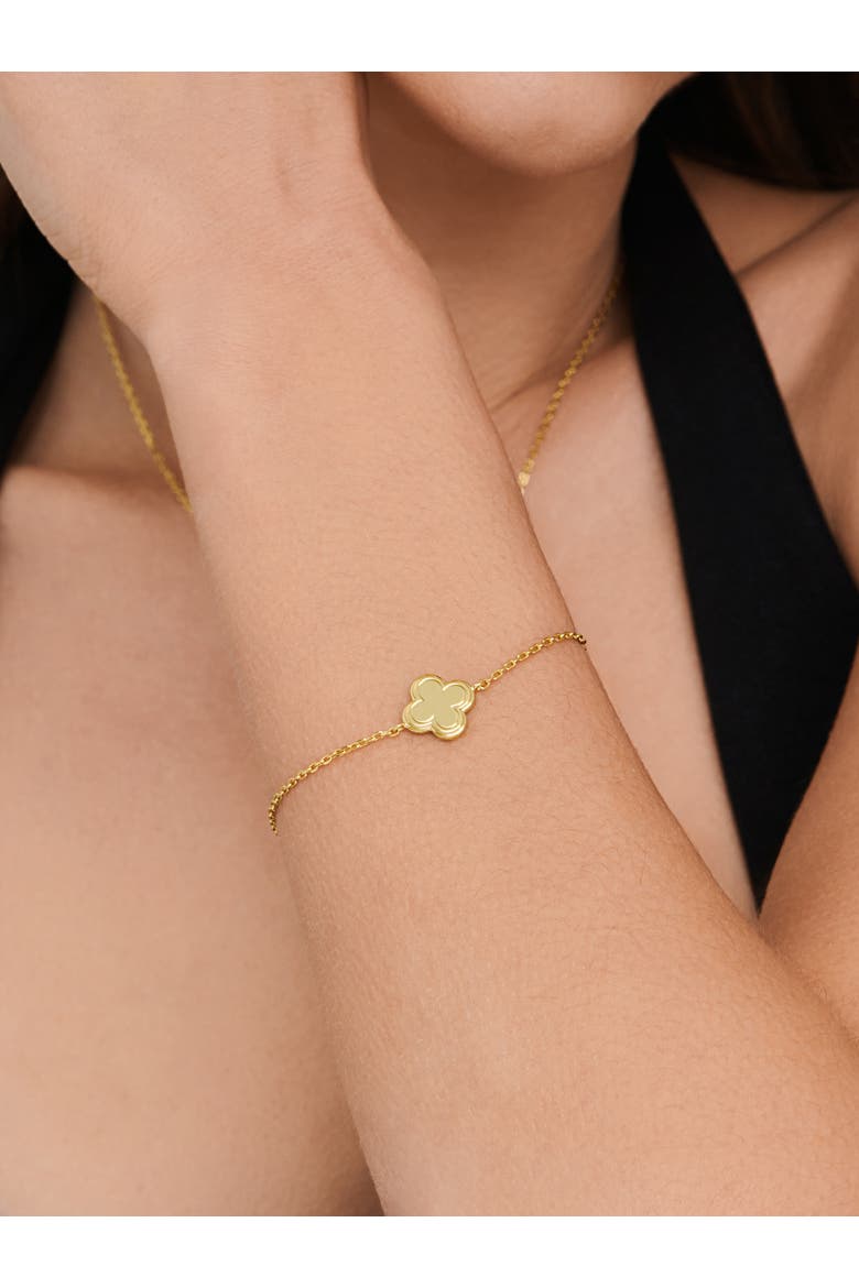 Clover Chain Bracelet in Gold Plated Sterling Silver, Alternate, color, Yellow Gold