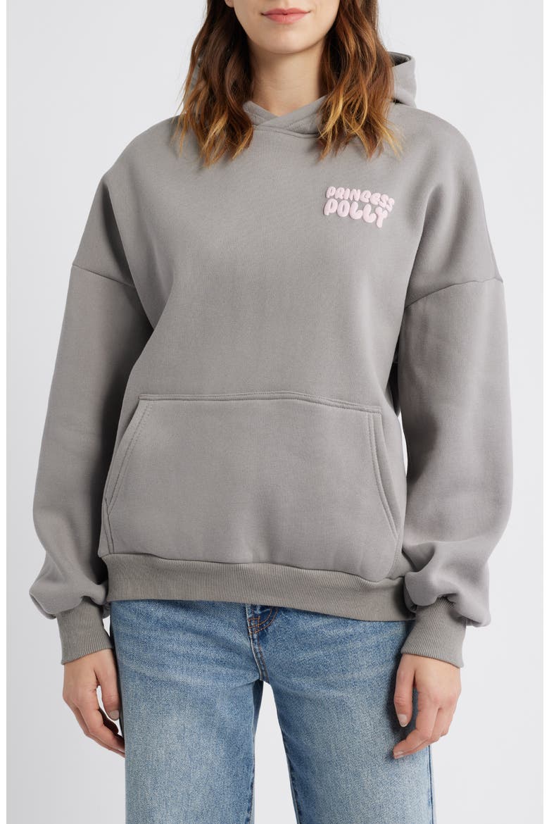 Graphic Print Logo Hoodie, Main, color, CHARCOAL