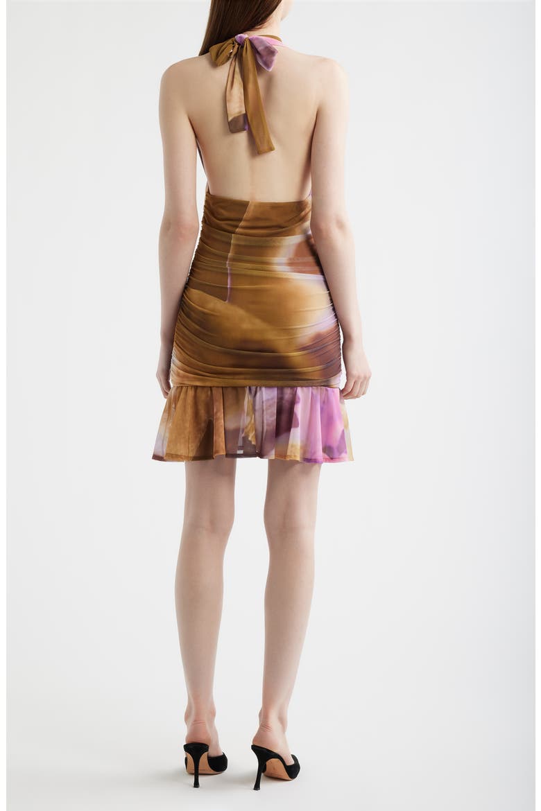Solita Mesh Halter Minidress, Alternate, color, CANELA