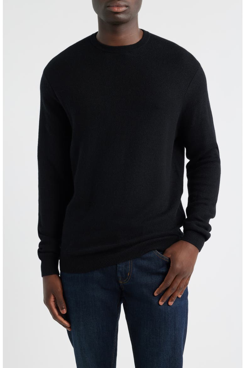 Autumn Crest Merino Wool Blend Sweater, Main, color, BLACK