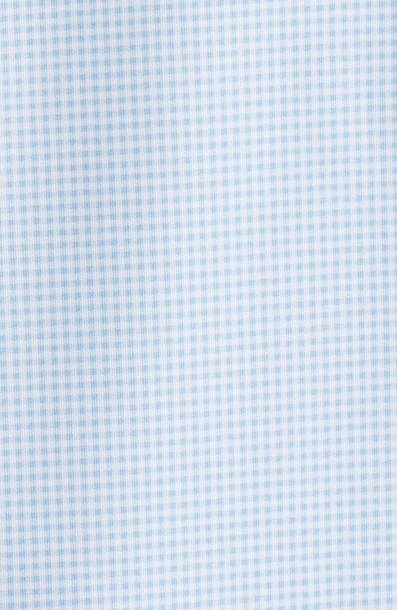 Peter Millar Gingham Check Performance Jersey Polo, Alternate, color, Cottage Blue