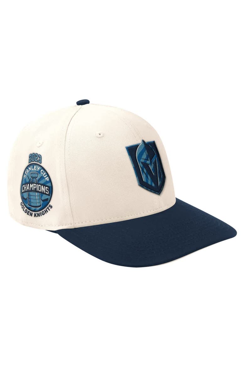 STARTER Men's Starter  Cream/Navy Vegas Golden Knights Blue Wave Classic Adjustable Hat, Main, color, Cream