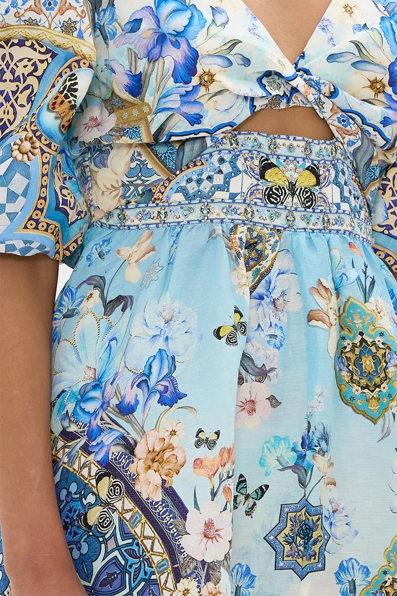 PUFF SLEEVE MINI DRESS AL MANIAL PALACE MEMOIRS, Alternate, color, AL MANIAL PALACE MEMOIRS