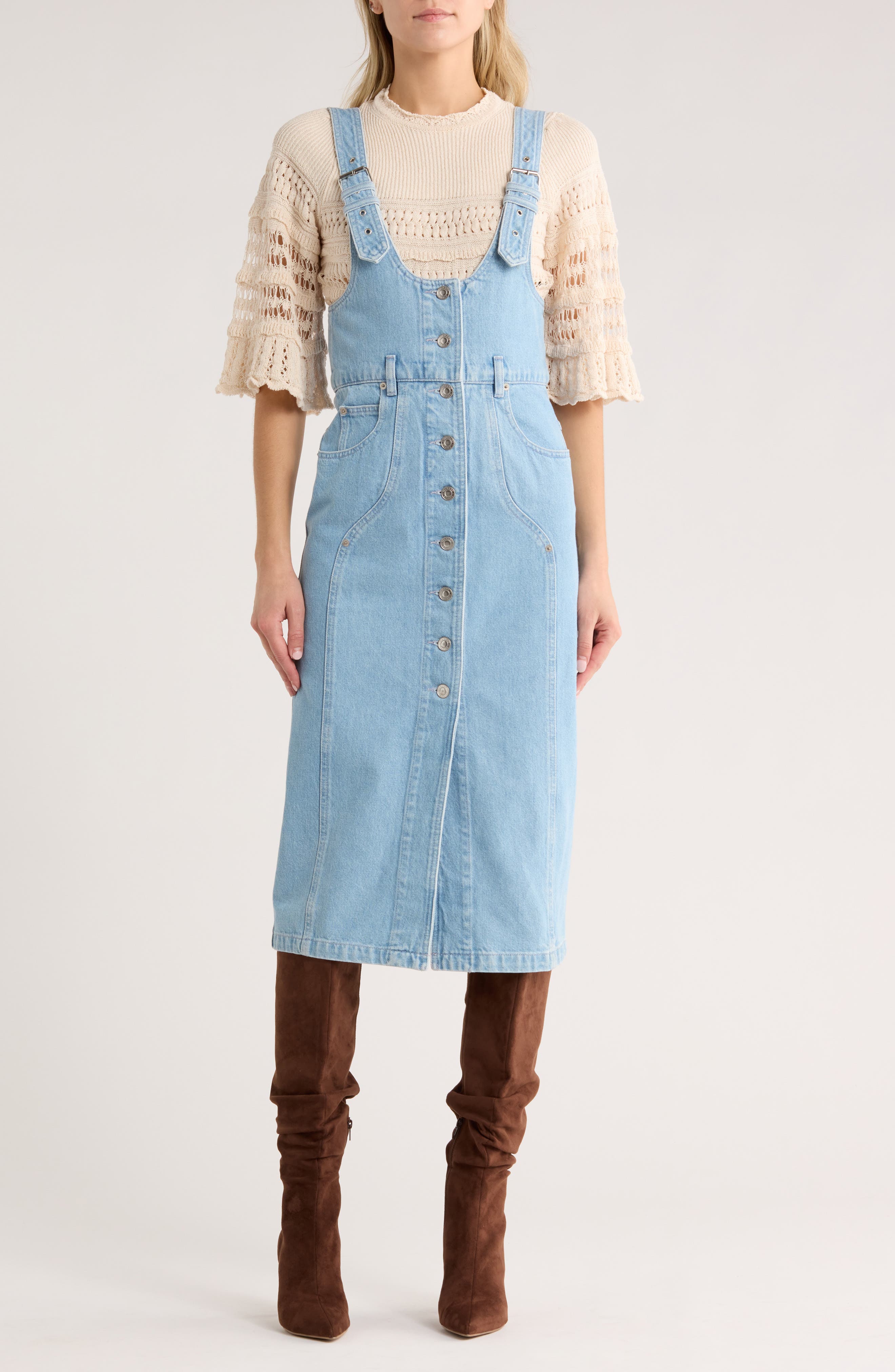 Isabel Marant Étoile Filipine Pinafore Denim Dress