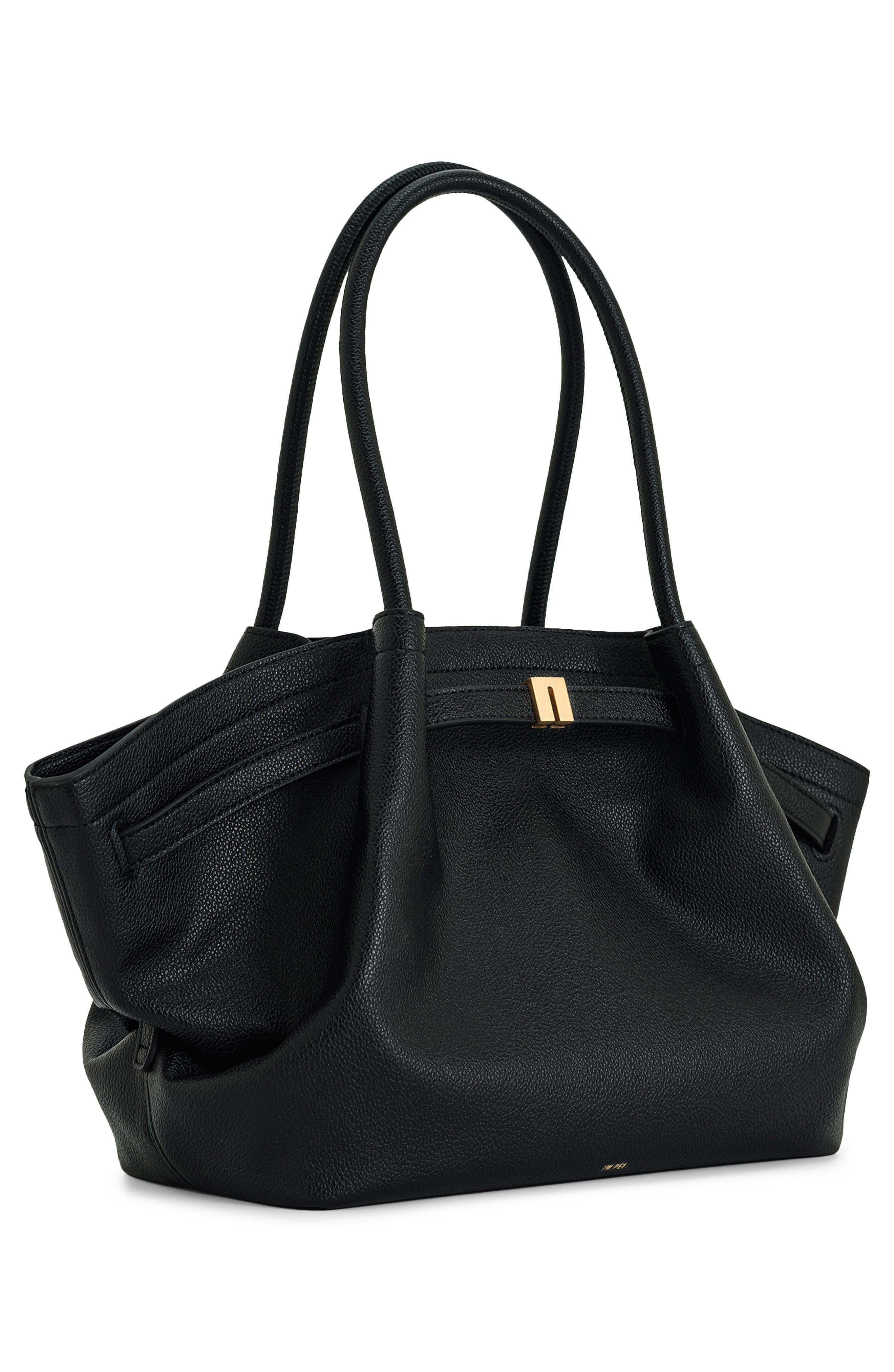 Medium Hana Tote, Alternate, color, BLACK LEATHER