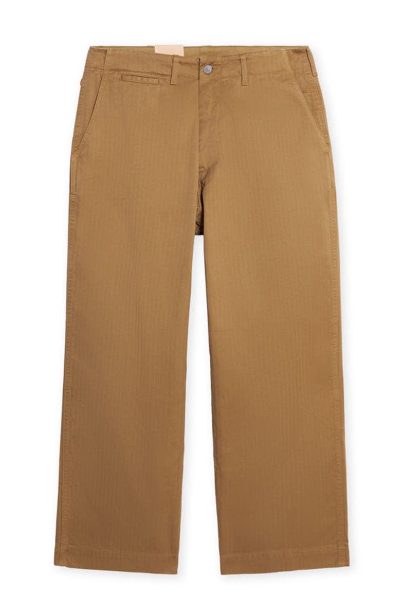 Fortela Herringbone Wide Leg Chino Pants, Main, color, Camel