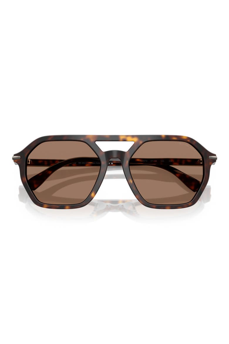 Jackson Hole 57mm Pilot Sunglasses, Alternate, color, DARK TORTOISE / BROWN SOLID
