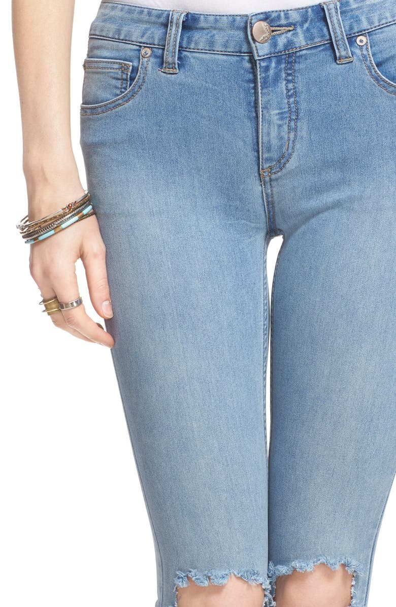 Free People Destroyed Skinny Jeans, Alternate, color, 