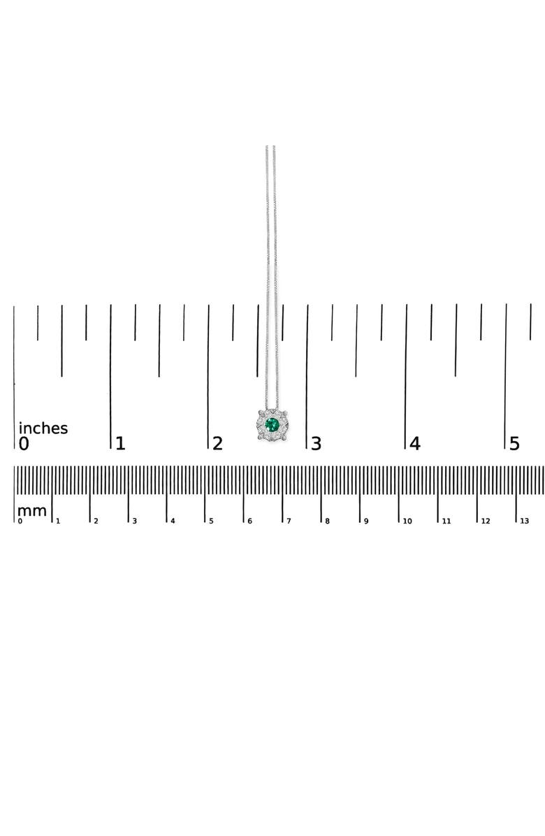 Haus of Brilliance 14K Gold Emerald & 1/3 Cttw Diamond Halo Pendant Necklace, Alternate, color, White